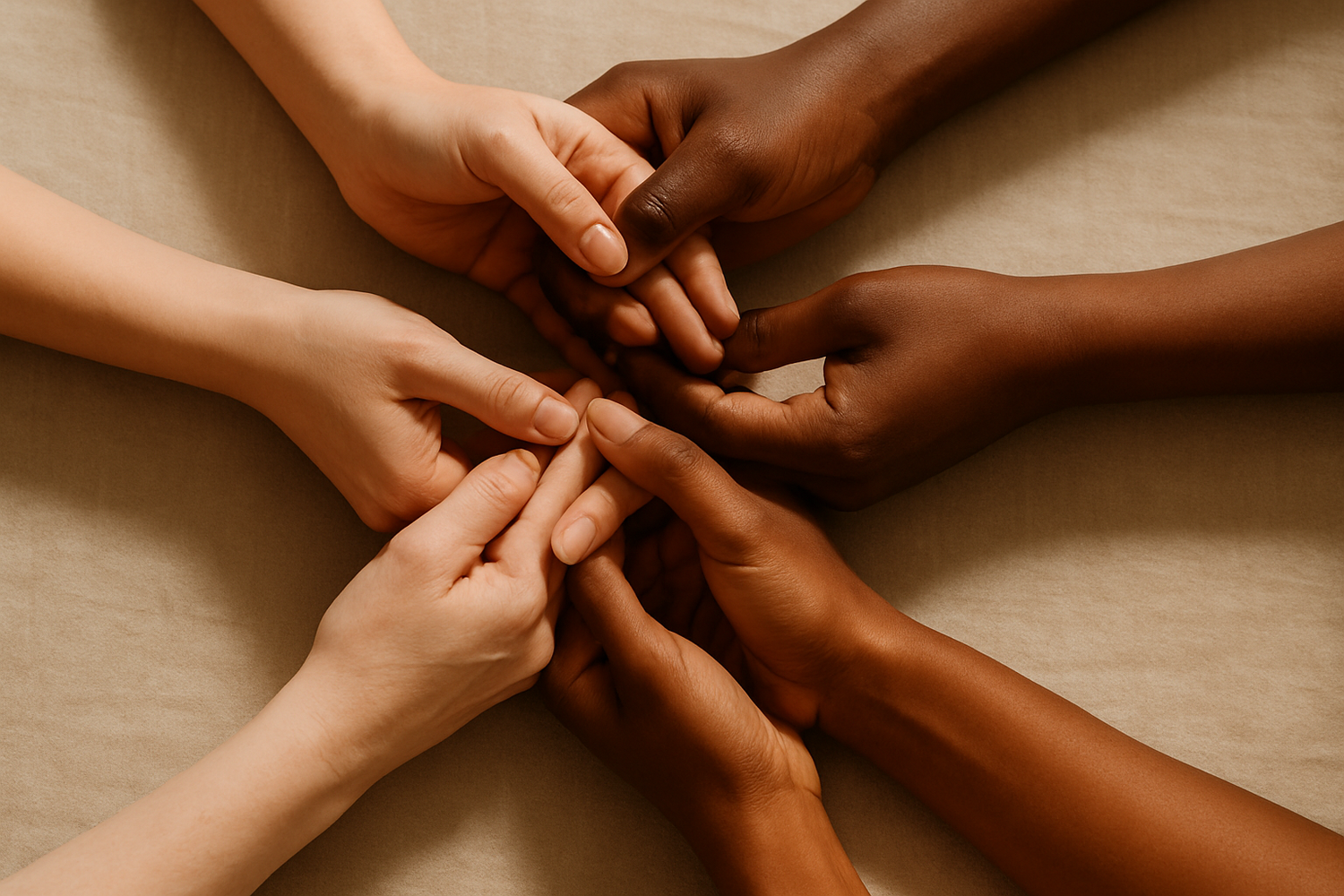 No products. Think of different hand complexions holding each other